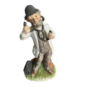 Vintage Ceramic Doctor Figurine, Unbranded, 7.5 Inches Talk, Fair Condition